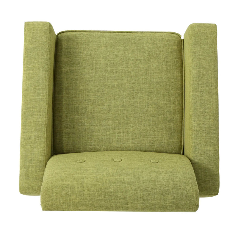 Nebulize Upholstered Fabric Club Chair With Button Tufted And Square Off Arm And Back by HouseOfZazla