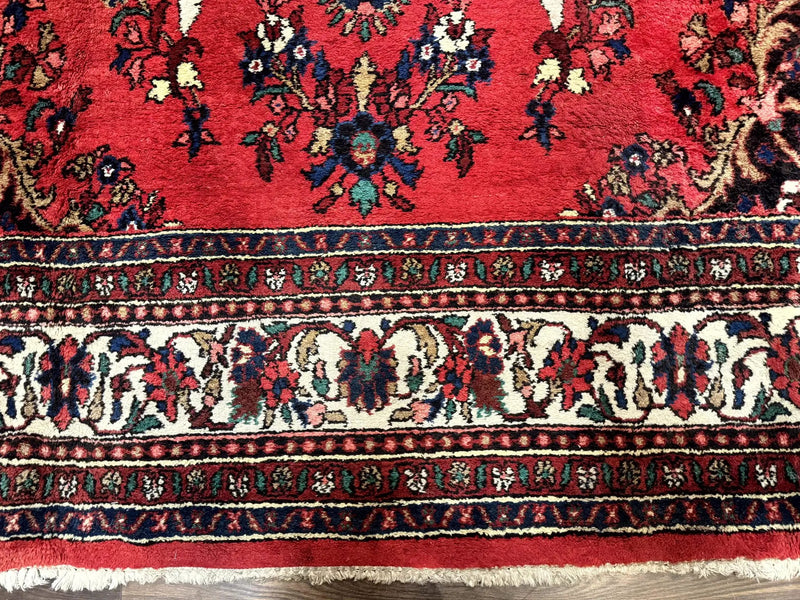Palace Size Persian Rug 11x18, Red, Bibikabad Rug, Handmade Large Wool Carpet, Persian Hamadan Rug, Dargazin Rug by Jewel Rugs