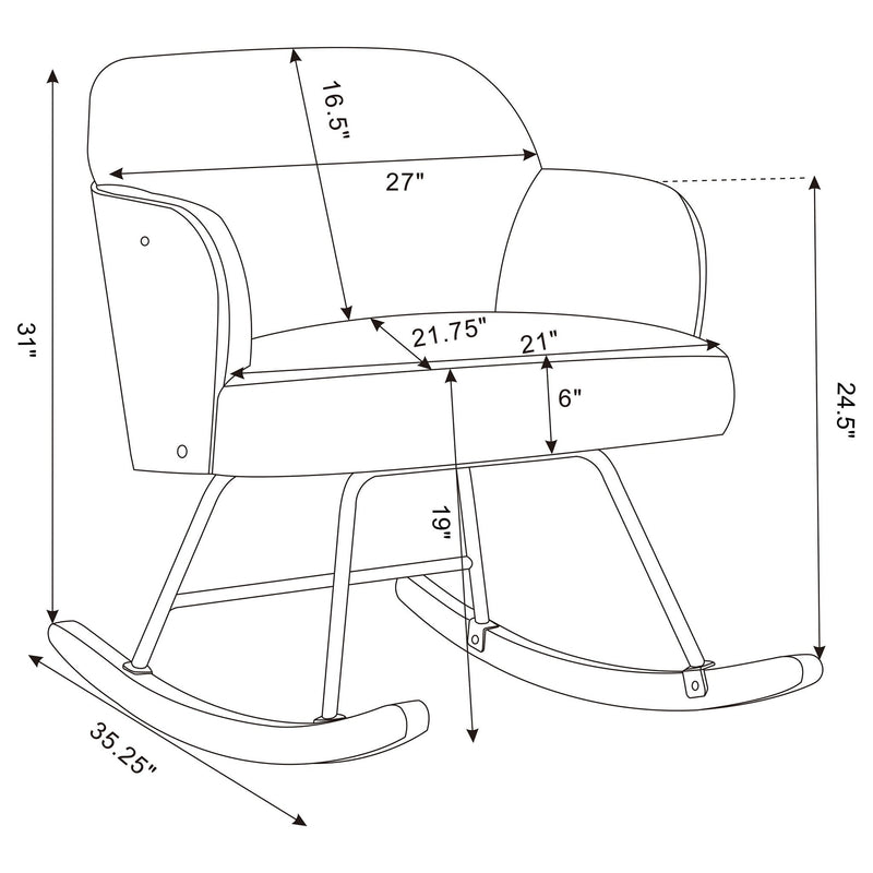 Valera - Upholstered Mid Back Rocking Chair