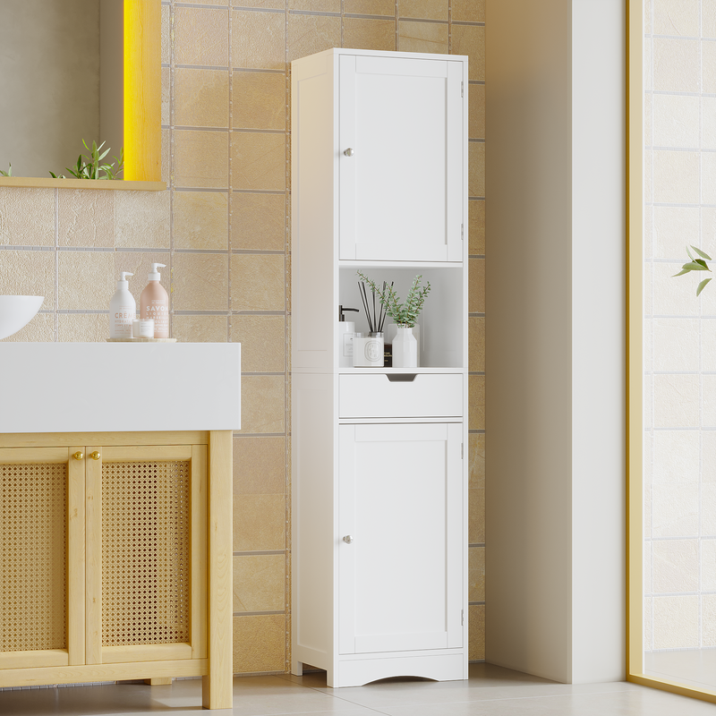 67" Tall Bathroom Cabinet with 2 Doors & 1 Drawer by HouseOfZazla