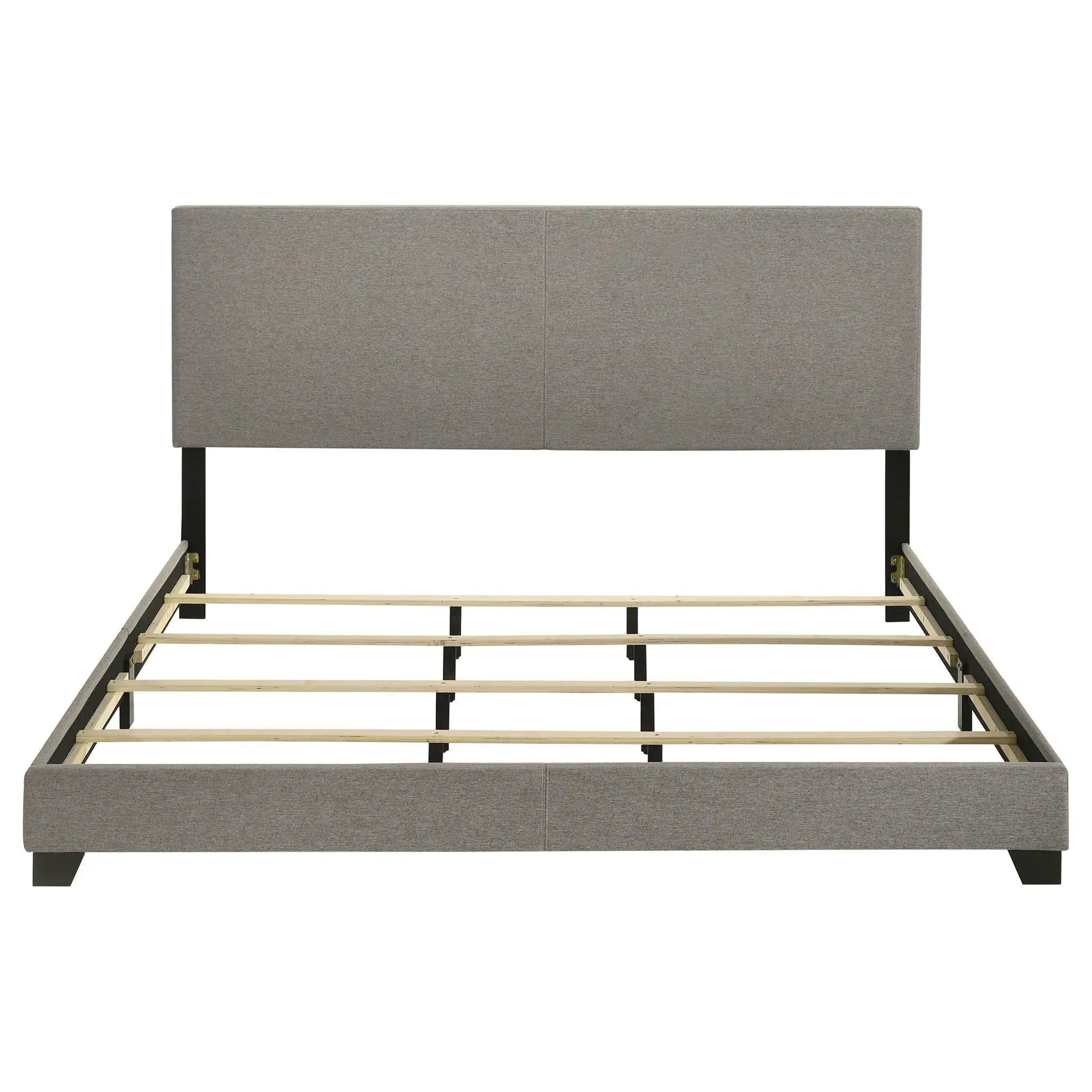 Dorian Fabric Upholstered Eastern King Panel Bed Taupe by Unique Piece Furniture