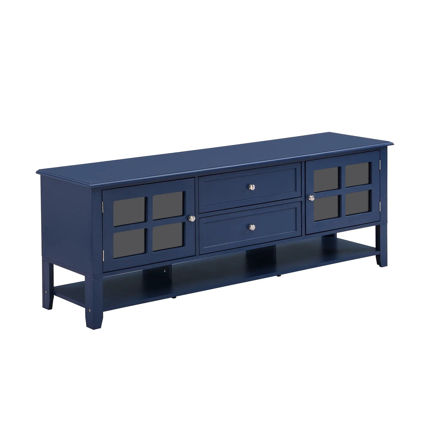 TV Stand, Entertainment Center With Dual Drawers And Hidden Storage, Cabinet With Soft Closing Doors And Sleek Panel Design by HouseOfZazla