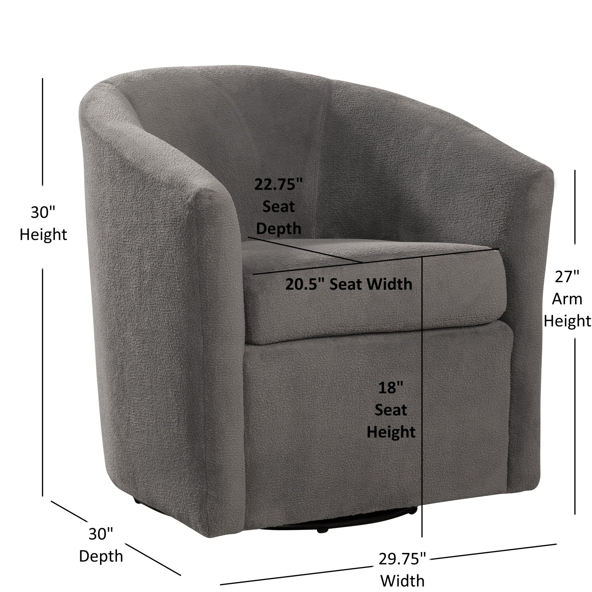 Oaklynn - Barrel Style Swivel Accent Chair by HouseOfZazla