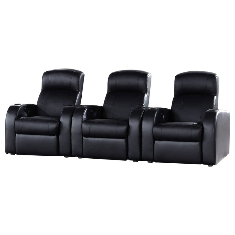 Greenfield - 3 Seater Home Theater With Storage - Black by HouseOfZazla
