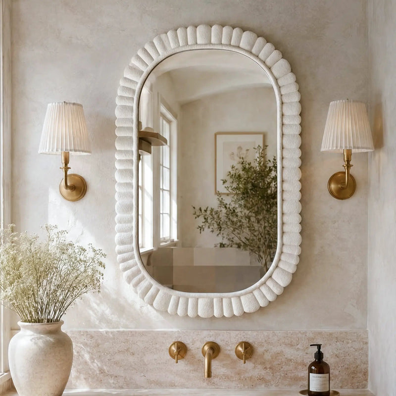 24"x36" Oval Scalloped Wall Mirror by HouseOfZazla
