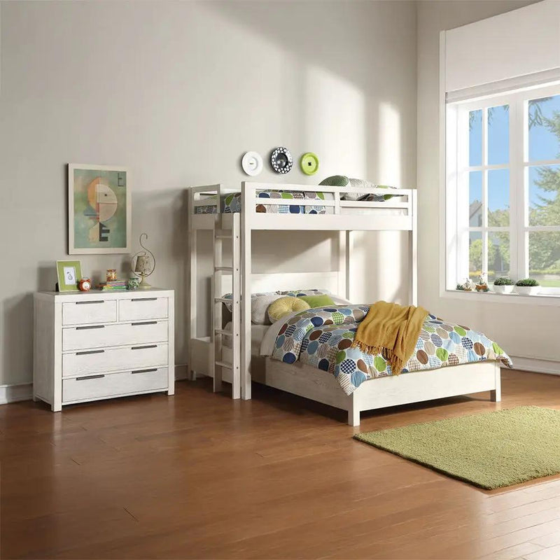 Celerina - Twin Loft Bed - Weathered White by Unique Piece Furniture