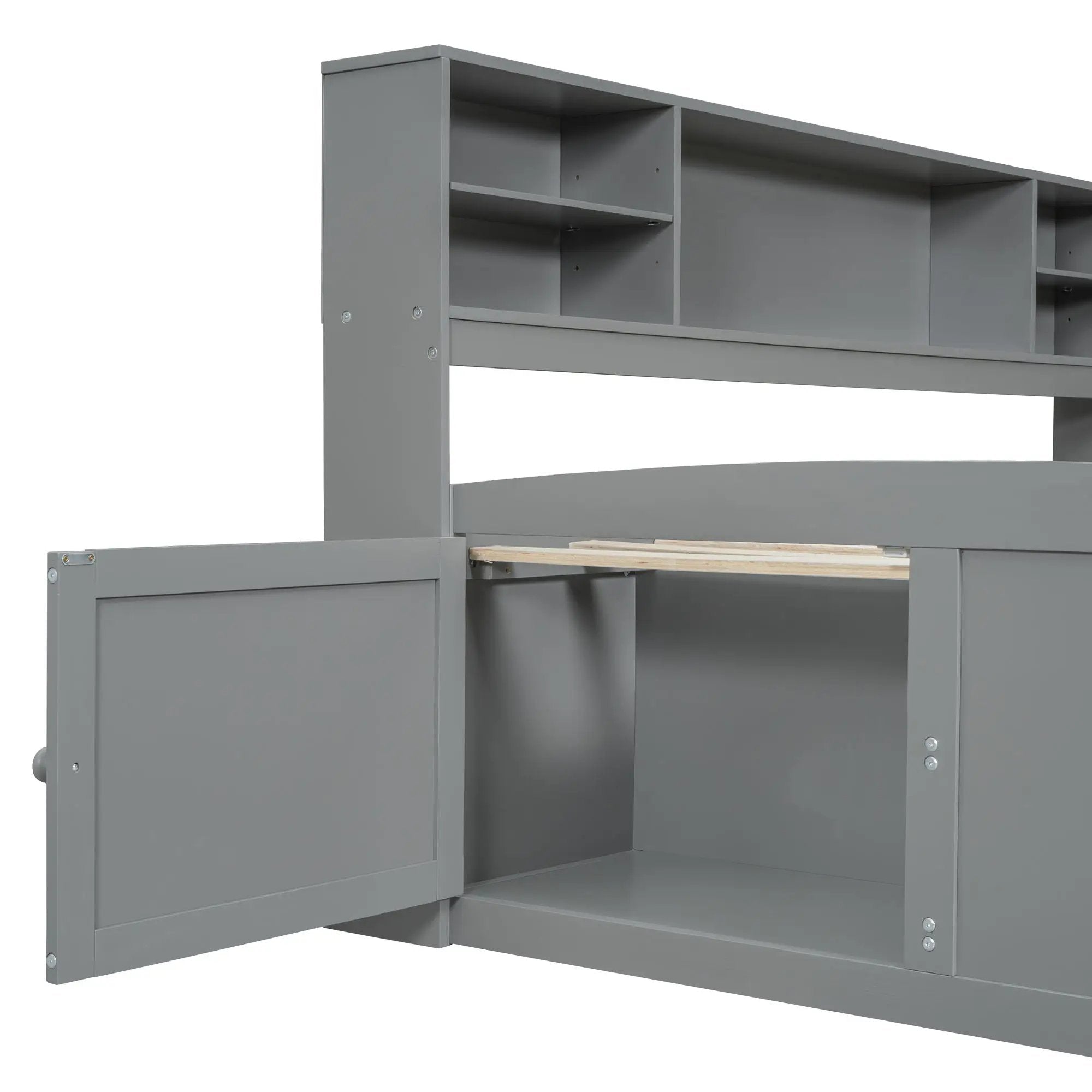 Daybed With 2 Bedside Cabinets, Upper Shelves And 4 Drawers by HouseOfZazla