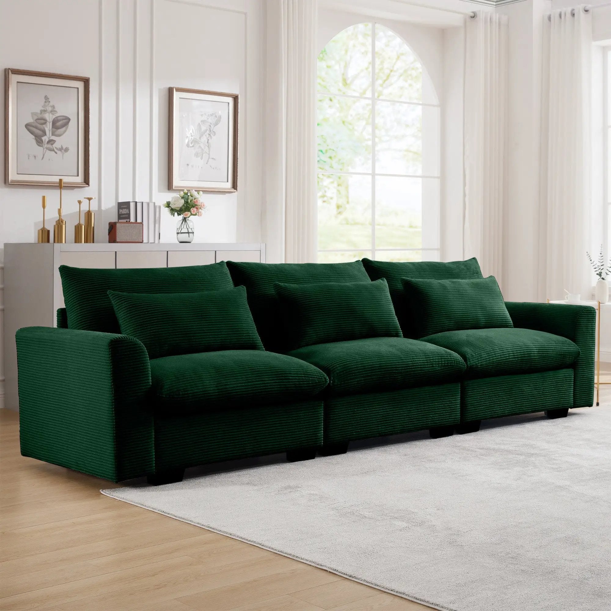 3 Seater Deep Seat Couch for Living Room by HouseOfZazla