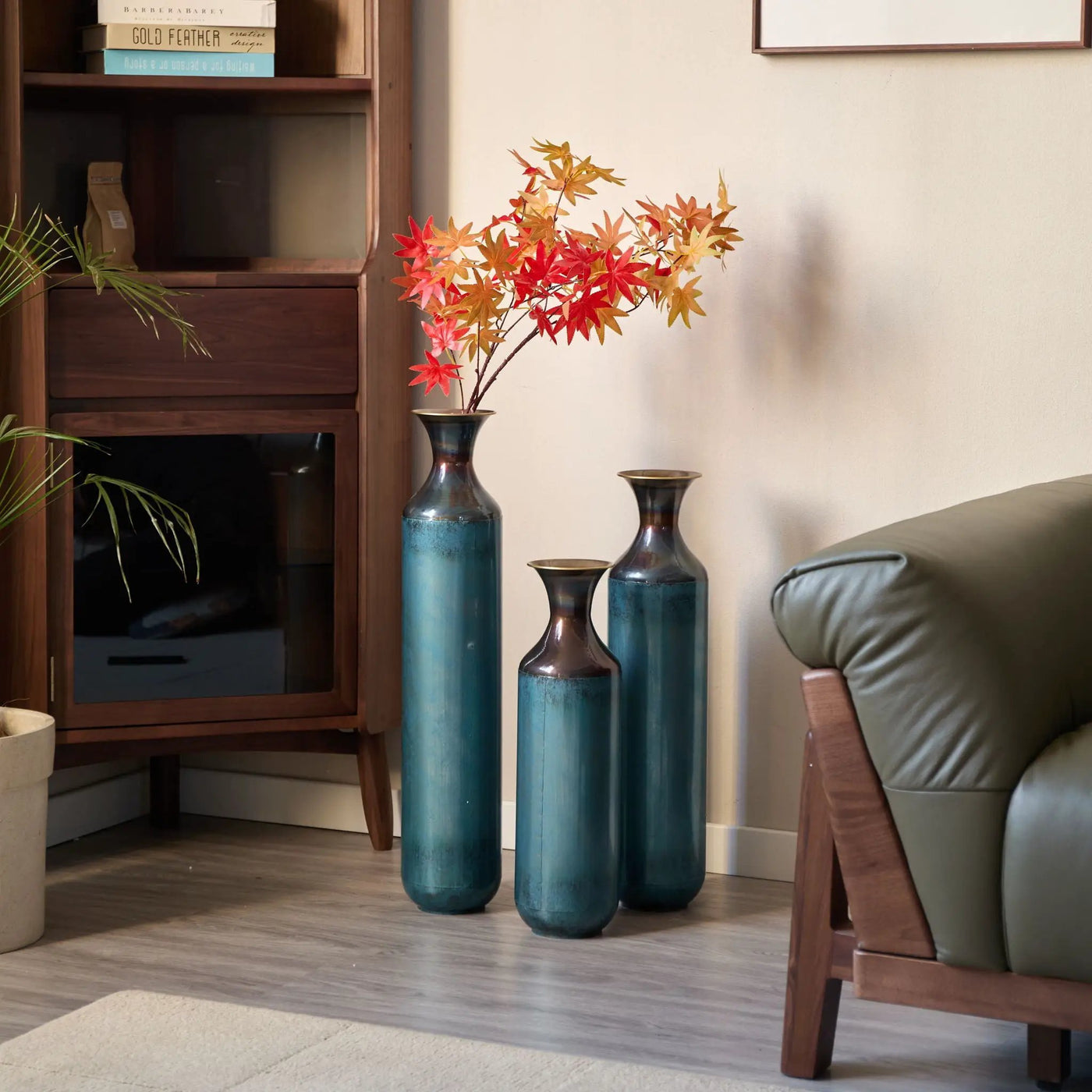 Modern Droplet Shaped Floor Vase Set, 3 Piece Home Decor by HouseOfZazla