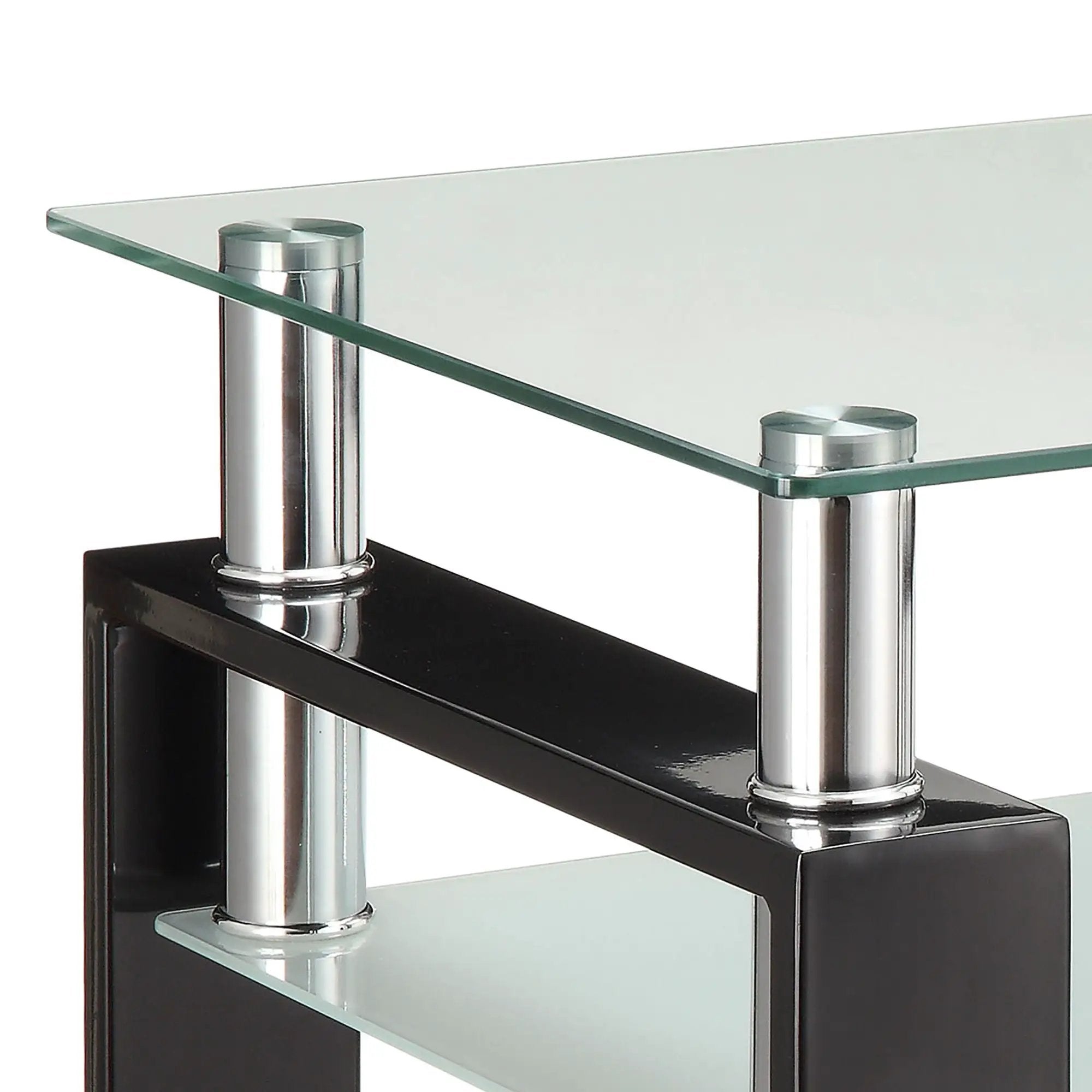 Samantha - 1 Shelf Square End Table - Black by HouseOfZazla