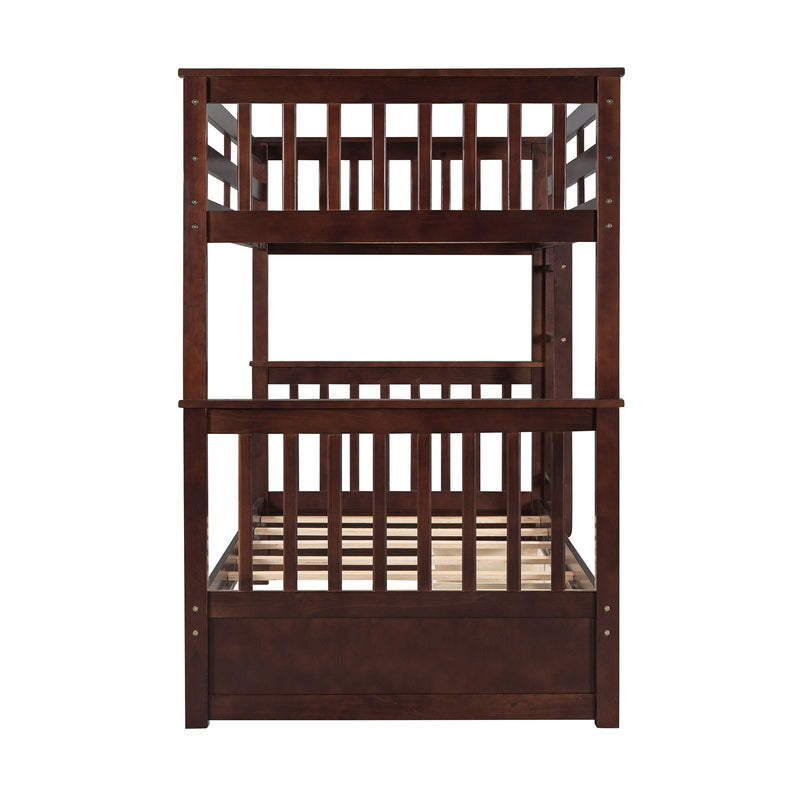 Bunk Bed With Ladders And 2 Storage Drawers