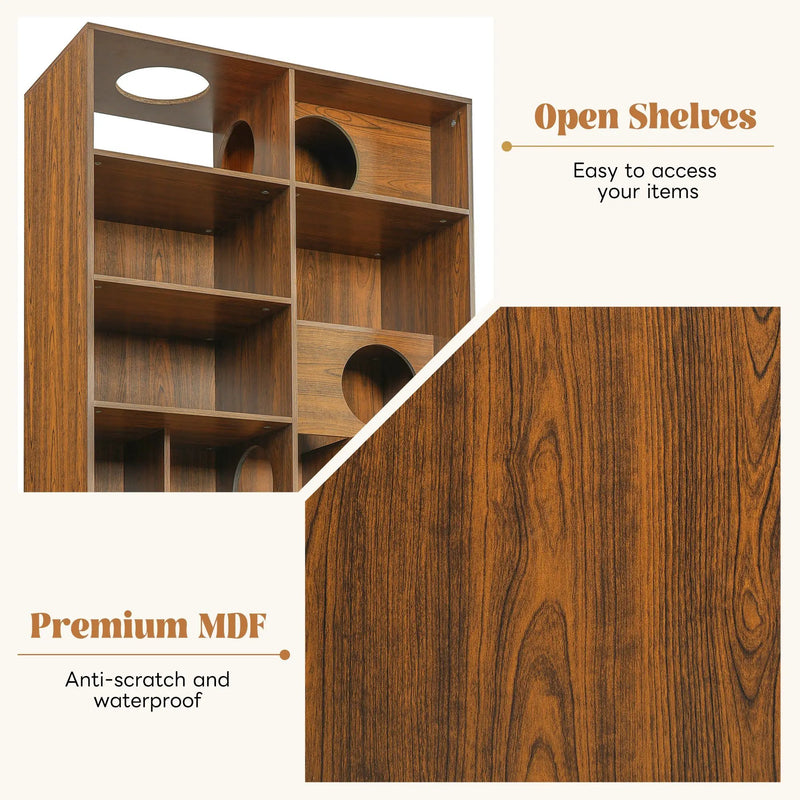 Modern 2 in 1 Wood Bookshelf Cat House by HouseOfZazla