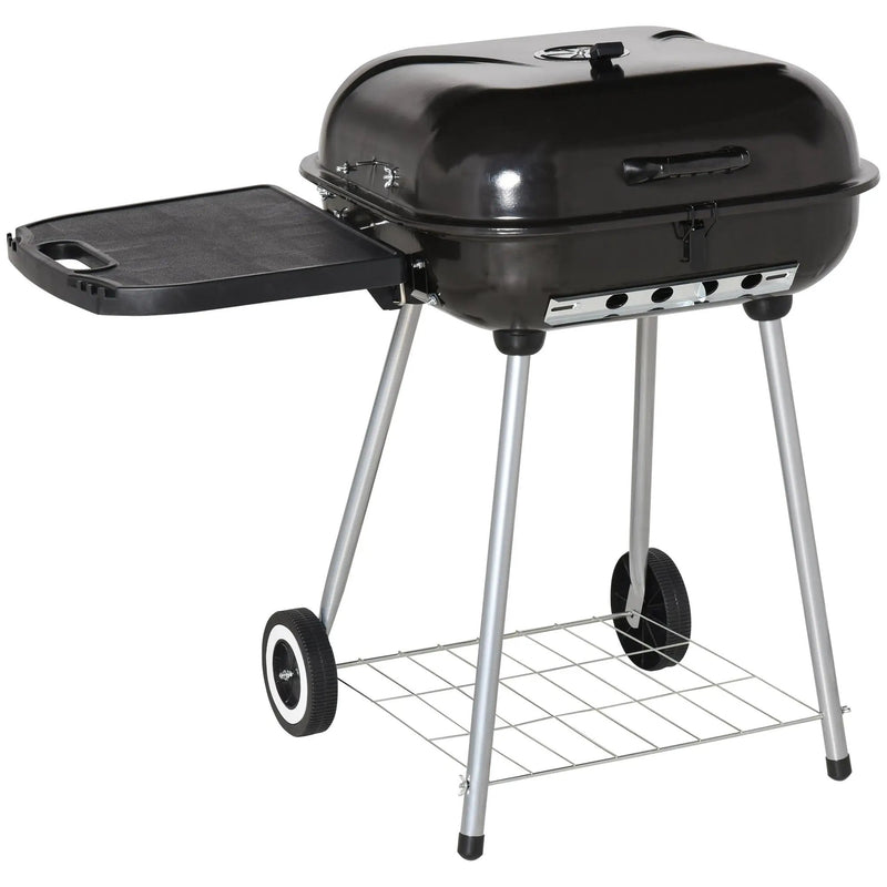 Outsunny 21' Portable Charcoal Grill with Wheels and Bottom Shelf by HouseOfZazla