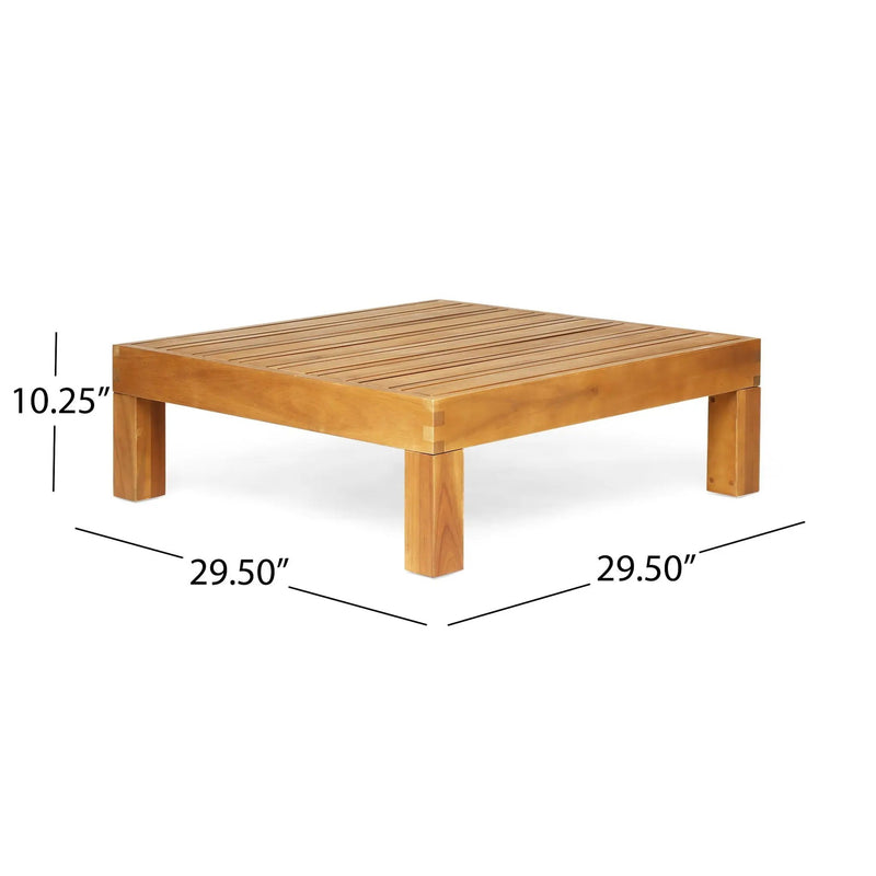 Mythical Square Outdoor Coffee Table With Frame And Slat Top - Teak by HouseOfZazla