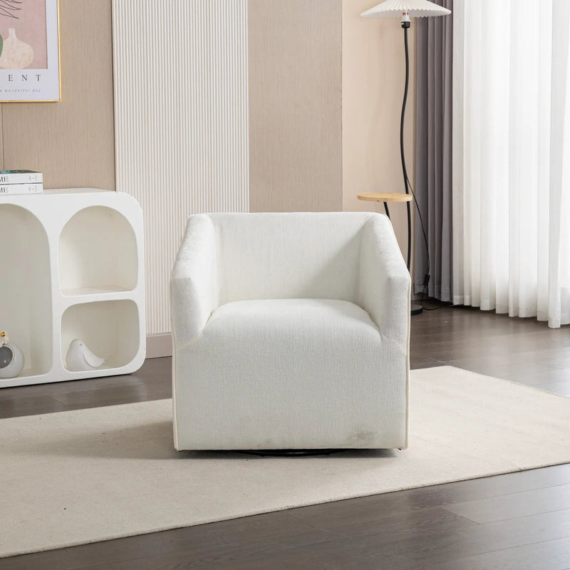 Nice Modern Upholstered Barrel Armchair, 360° Swivel by HouseOfZazla