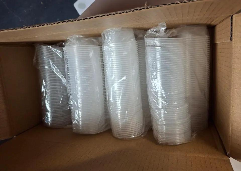 Open Box Didaey 300 Pcs 2 oz Plastic Dressing Containers Clear Portion Cups Small Condiment Containers with Lids Hinged Airtight Souffle Cups Disposab by Selzalot