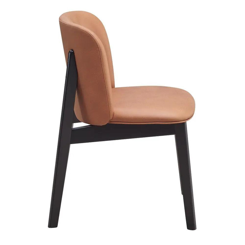 Eliora - Side Chair (Set of 2) - Camel Polish Microfiber & Black by Unique Piece Furniture