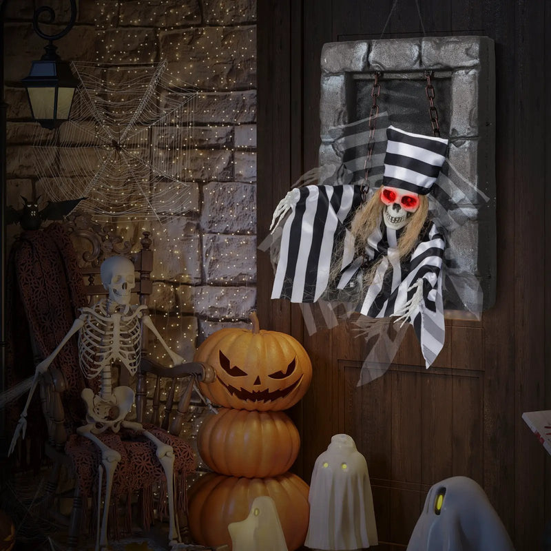Animated Halloween Decoration 18 Inch Hanging Skull Prisoner by DirectDeals
