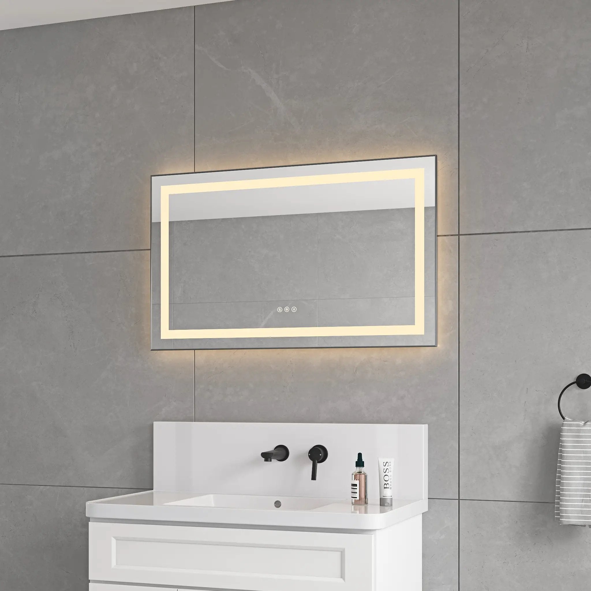 40 x 24 Inch LED Bathroom Mirror With Front And Backlight by HouseOfZazla