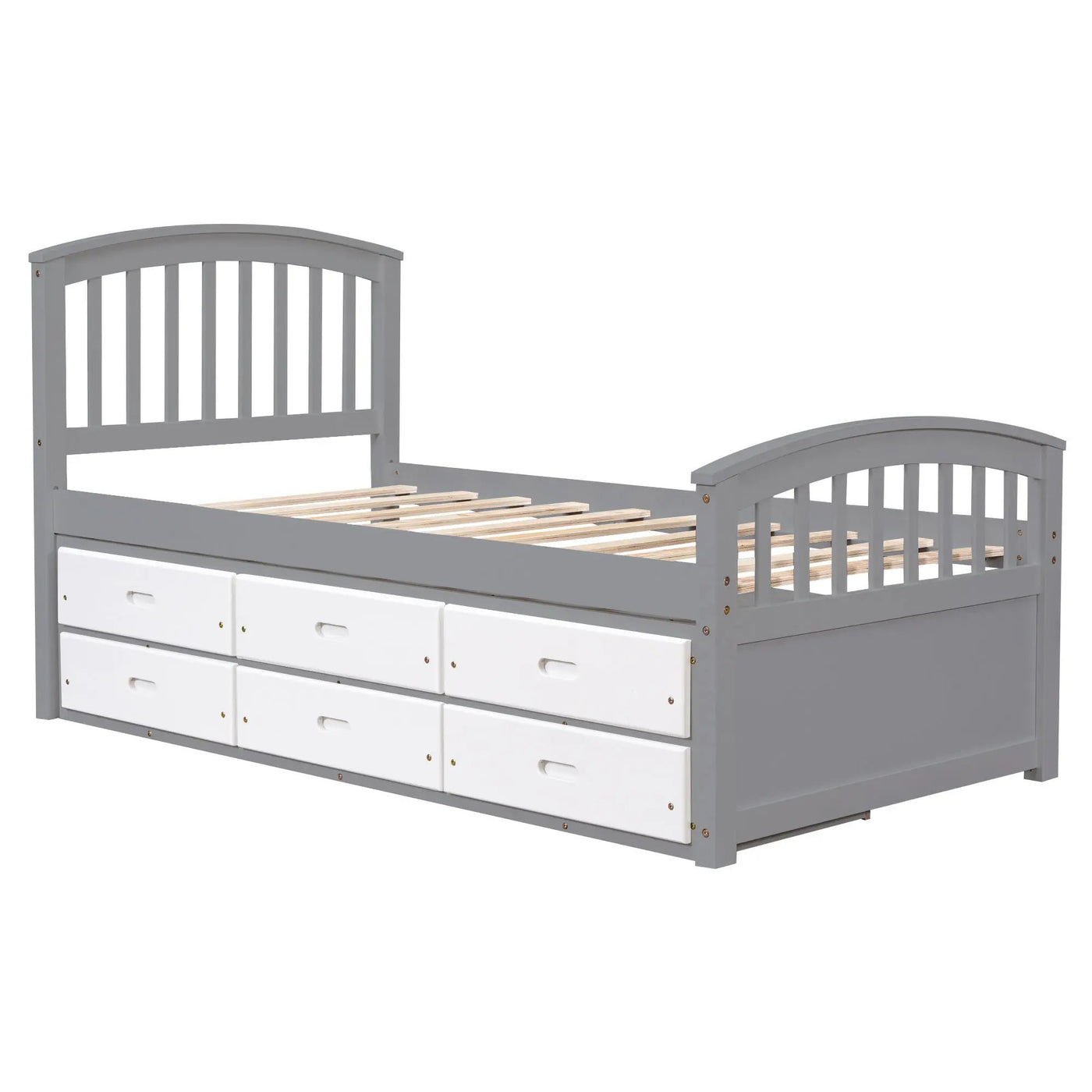 Platform Storage Bed Solid Wood Bed With 6 Drawers by HouseOfZazla