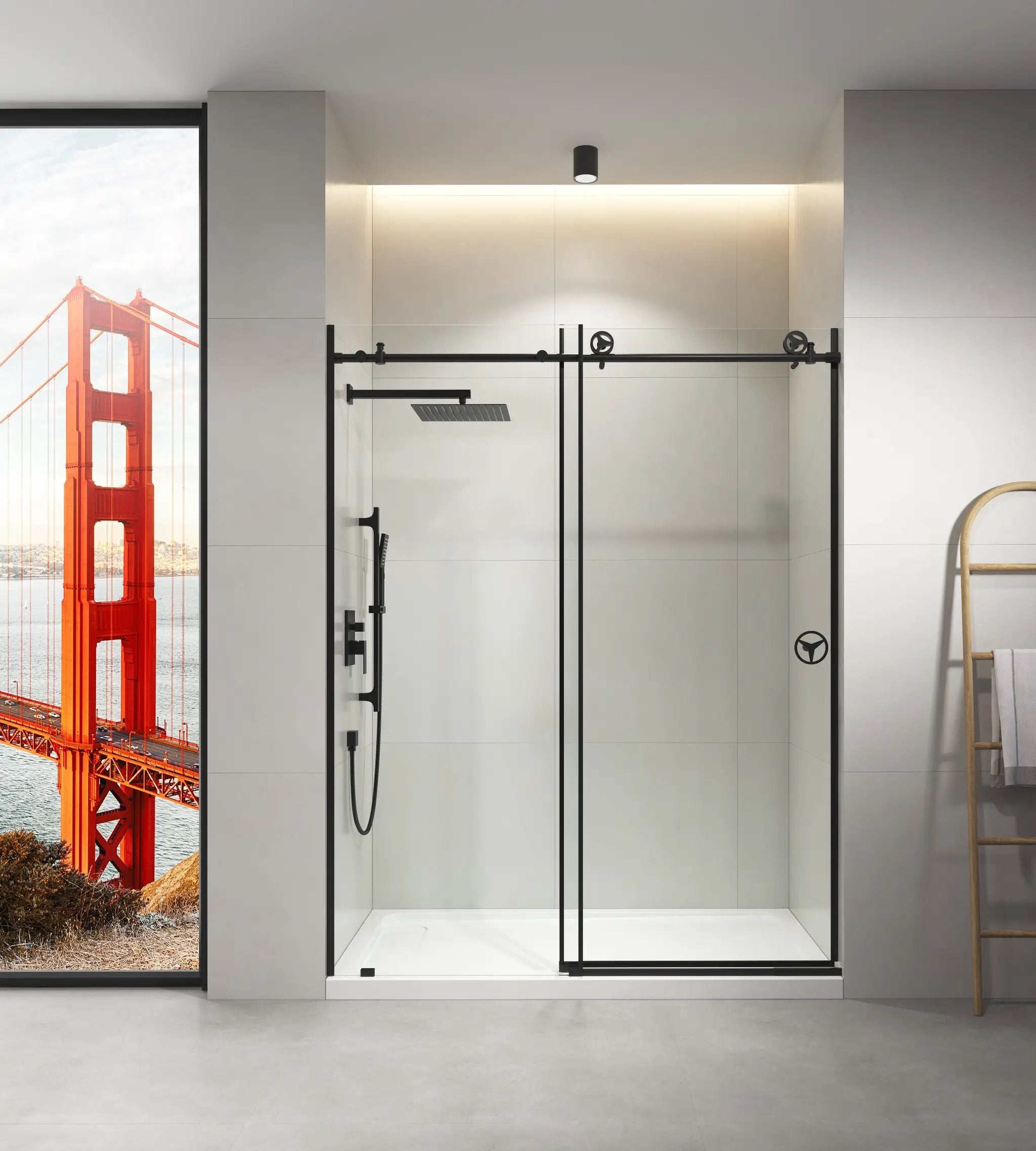 60" W x 76" H Sliding Frameless Shower Door in Matte by HouseOfZazla