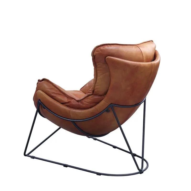 Thurshan - Accent Chair - Aperol Top Grain Leather & Black by Unique Piece Furniture