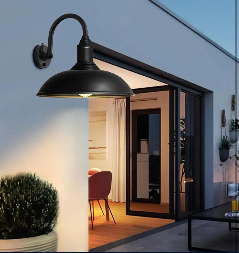 DENGNBJ Large 18" Outdoor Barn Gooseneck Light Dusk to Dawn, Classic Farmhouse Barn Wall Sconce, Gooseneck Lighting for Porch, Garage by Selzalot