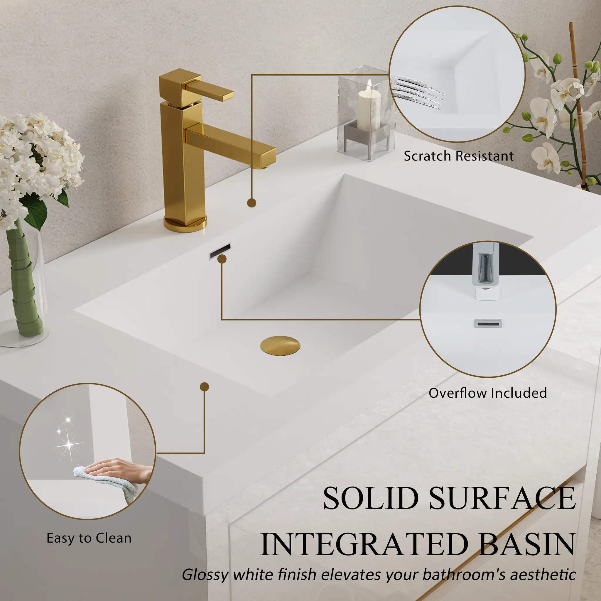 36" Freestanding Bathroom Vanity with Sink and Storage Cabinet by HouseOfZazla