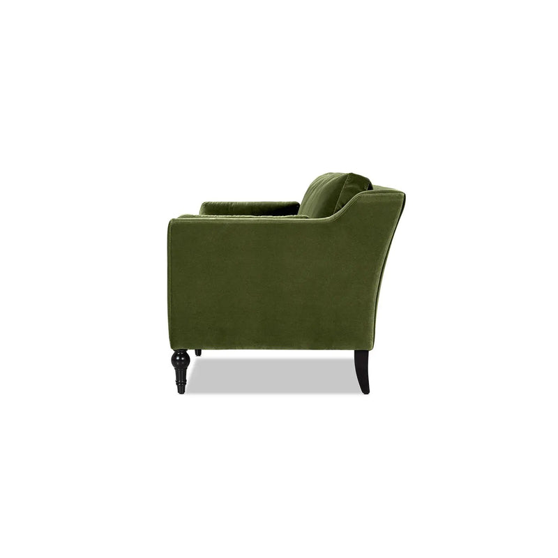Josephine 84.5" Upholstered Modern Sofa, Olive by HouseOfZazla
