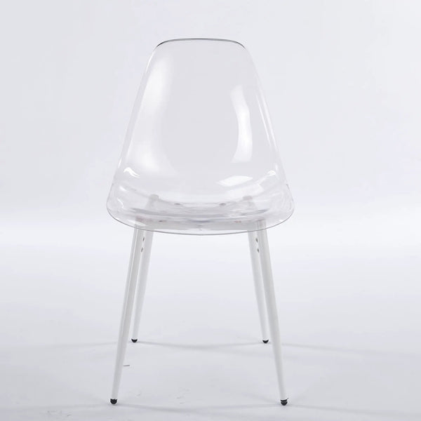 Transparent Dining Chair (Set of 4) - Matte White