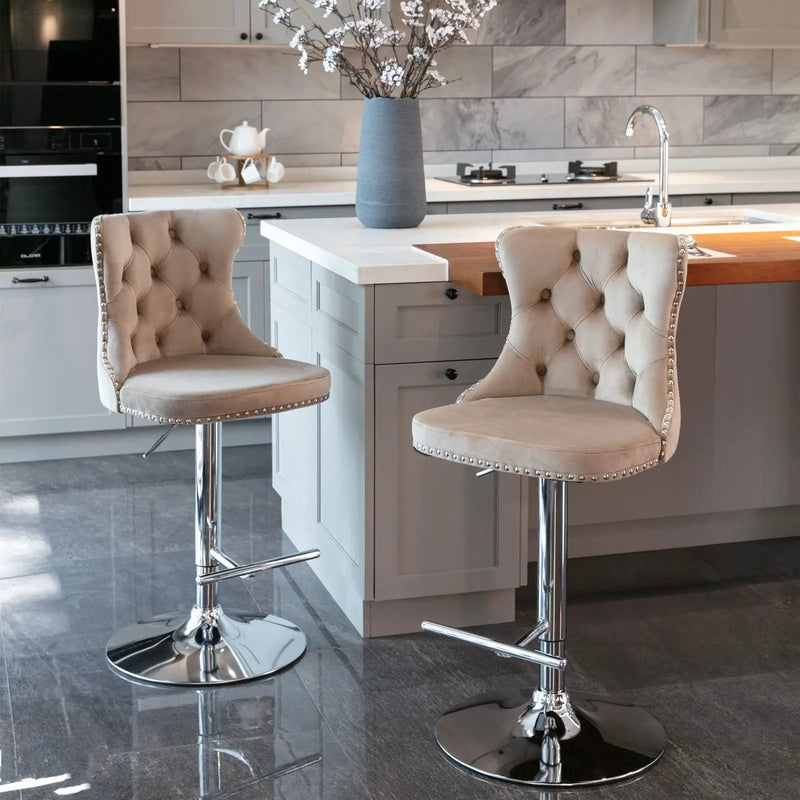 Swivel Adjustable Height Barstools Set of 2 by HouseOfZazla