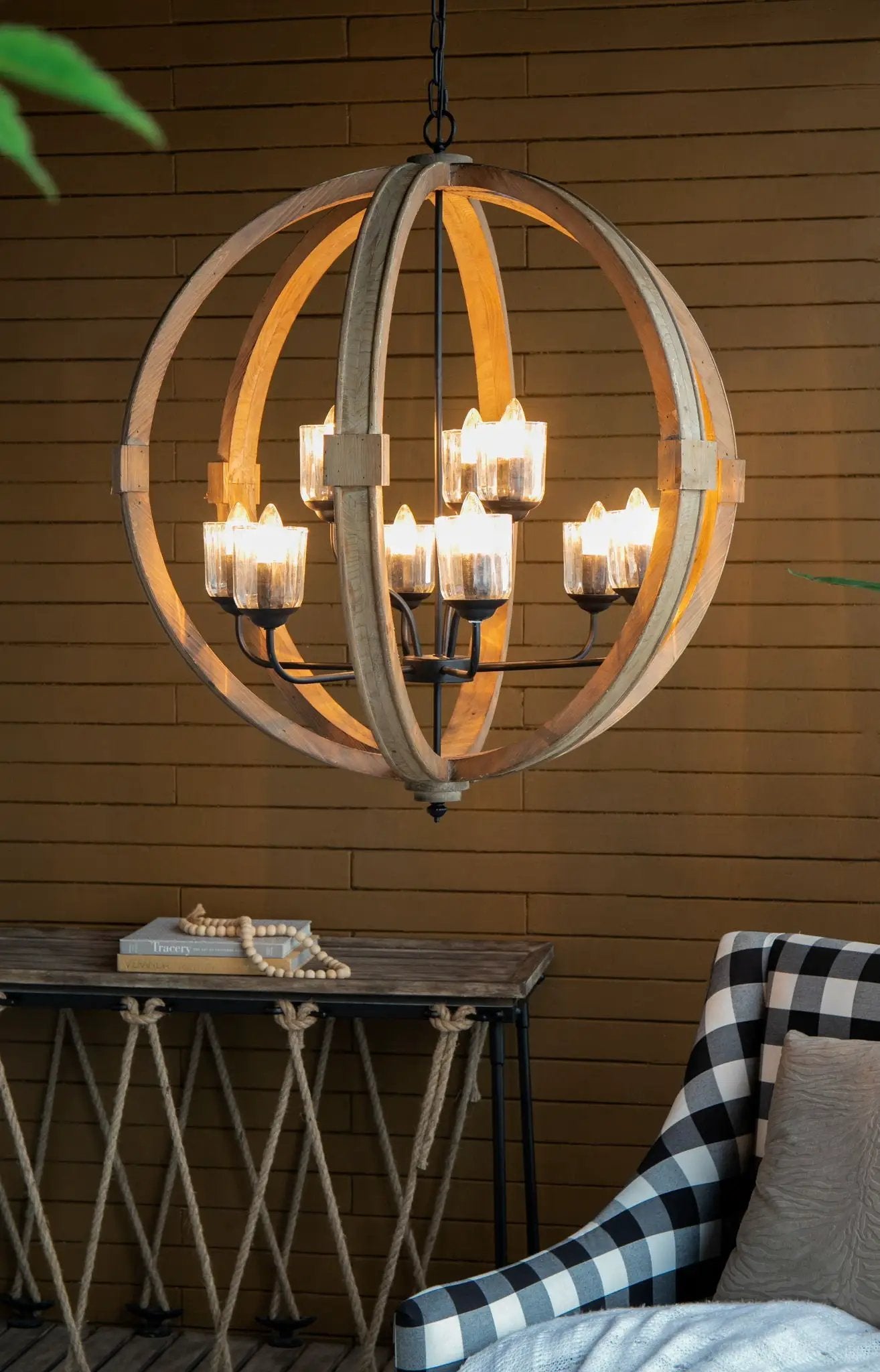 Chandelier, Hanging Light Fixture With Adjustable Chain For Kitchen, Bulb Not Included by HouseOfZazla
