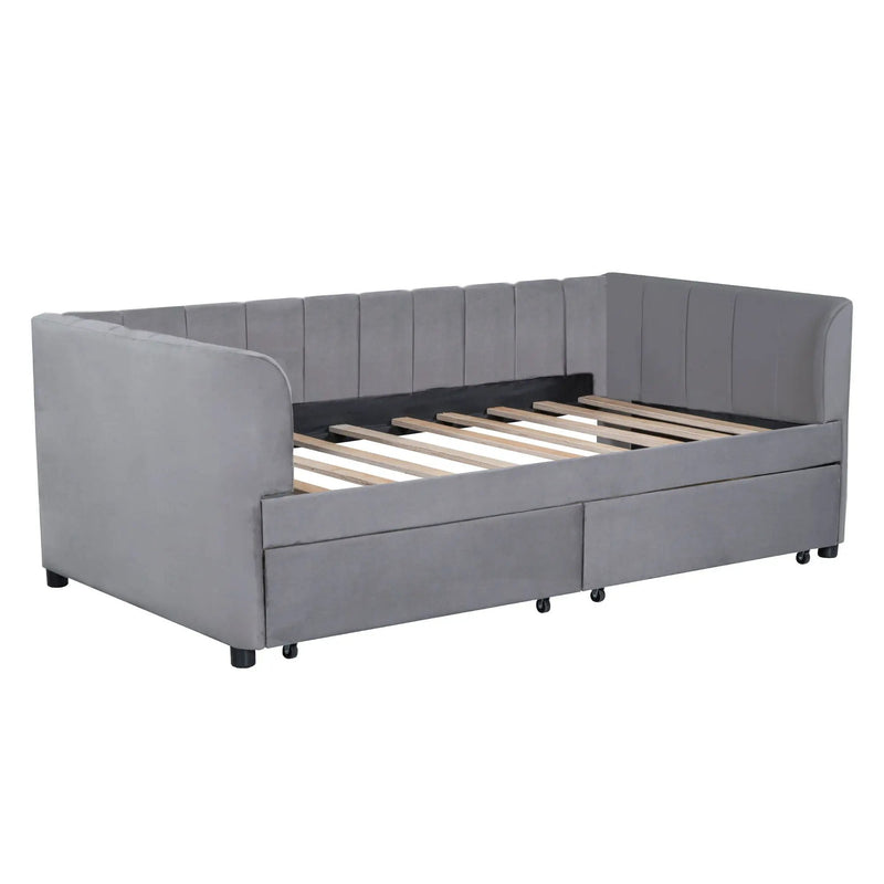 Upholstered Daybed With Ergonomic Design Backrest by HouseOfZazla