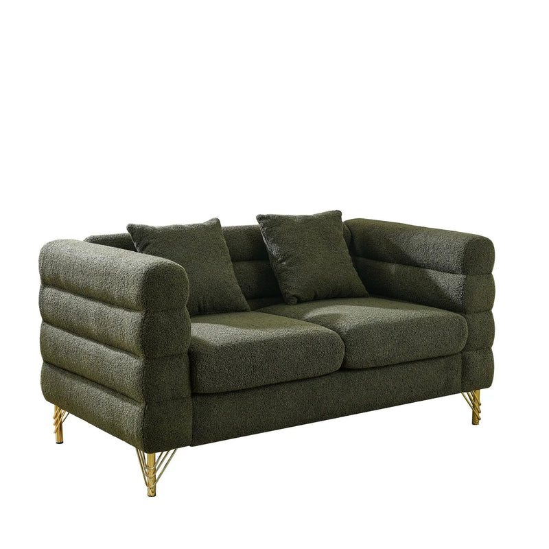 Oversized 2 Seater Sectional Sofa With Deep Seating And 2 Pillows by HouseOfZazla