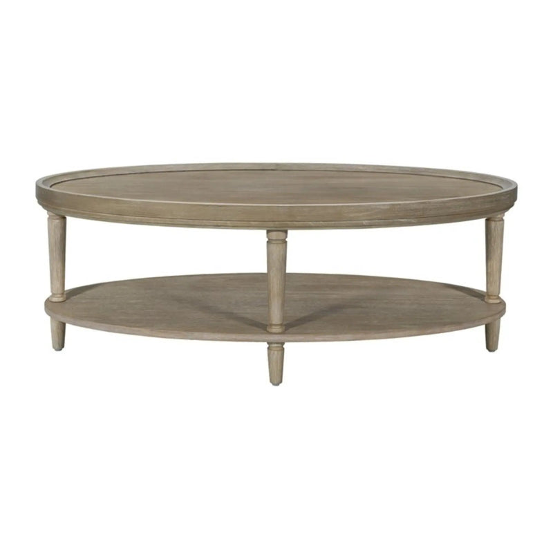 Bedford - Oval Coffee Table With Shelf - Natural by HouseOfZazla