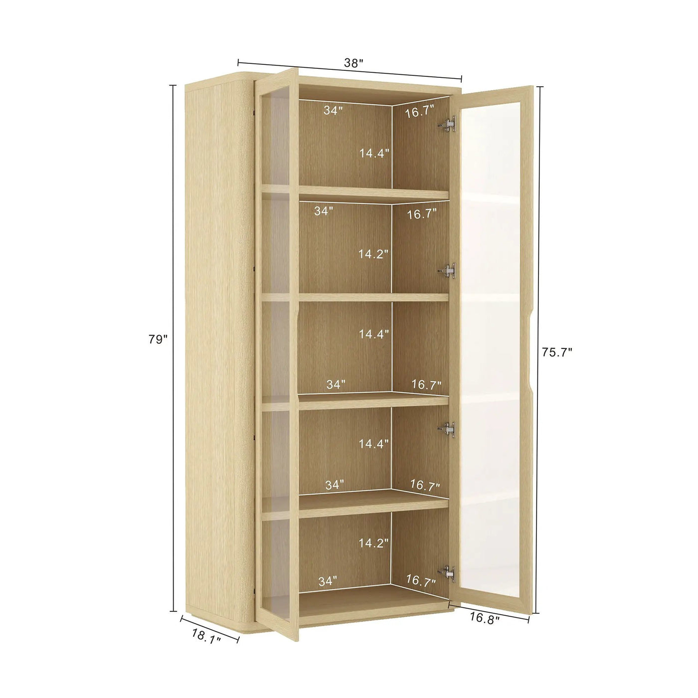 Rivington - Bookcase Cabinet With Glass Doors by HouseOfZazla