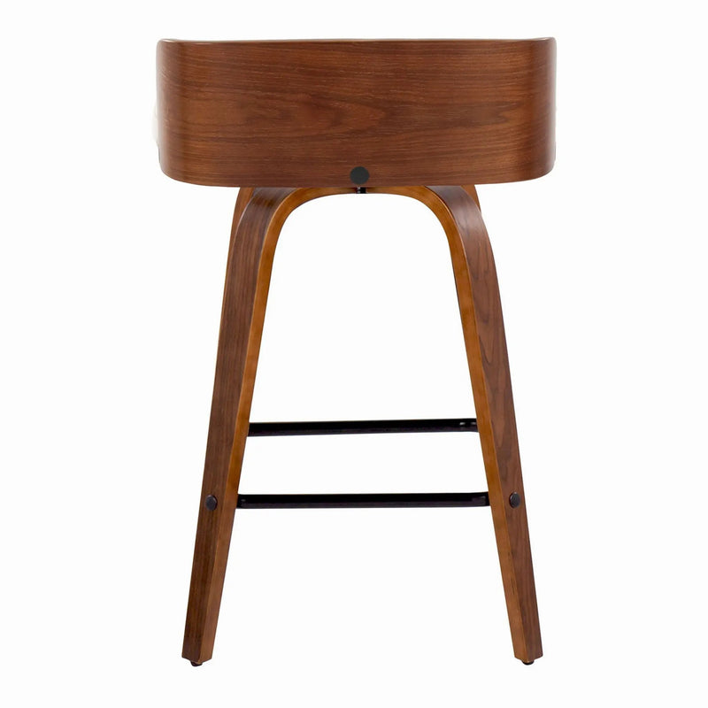 Maya - Mid Century Modern Fixed Height Counter Stool With Swivel And Square Footrest (Set of 2) by HouseOfZazla