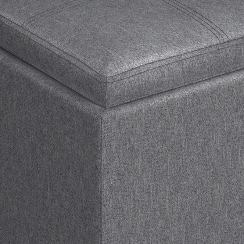 Rockwood - Upholstered Cube Storage Ottoman With Tray by HouseOfZazla