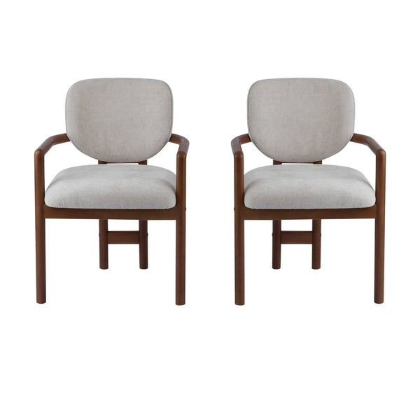 Upholstered Arm Dining Chairs (Set of 2)