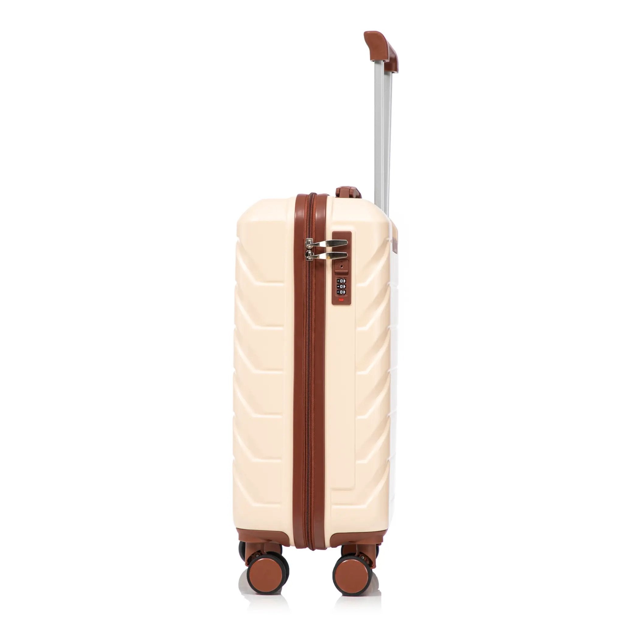 14'/20' 2-Piece Beige ABS Spinner Wheel Luggage Set by HouseOfZazla