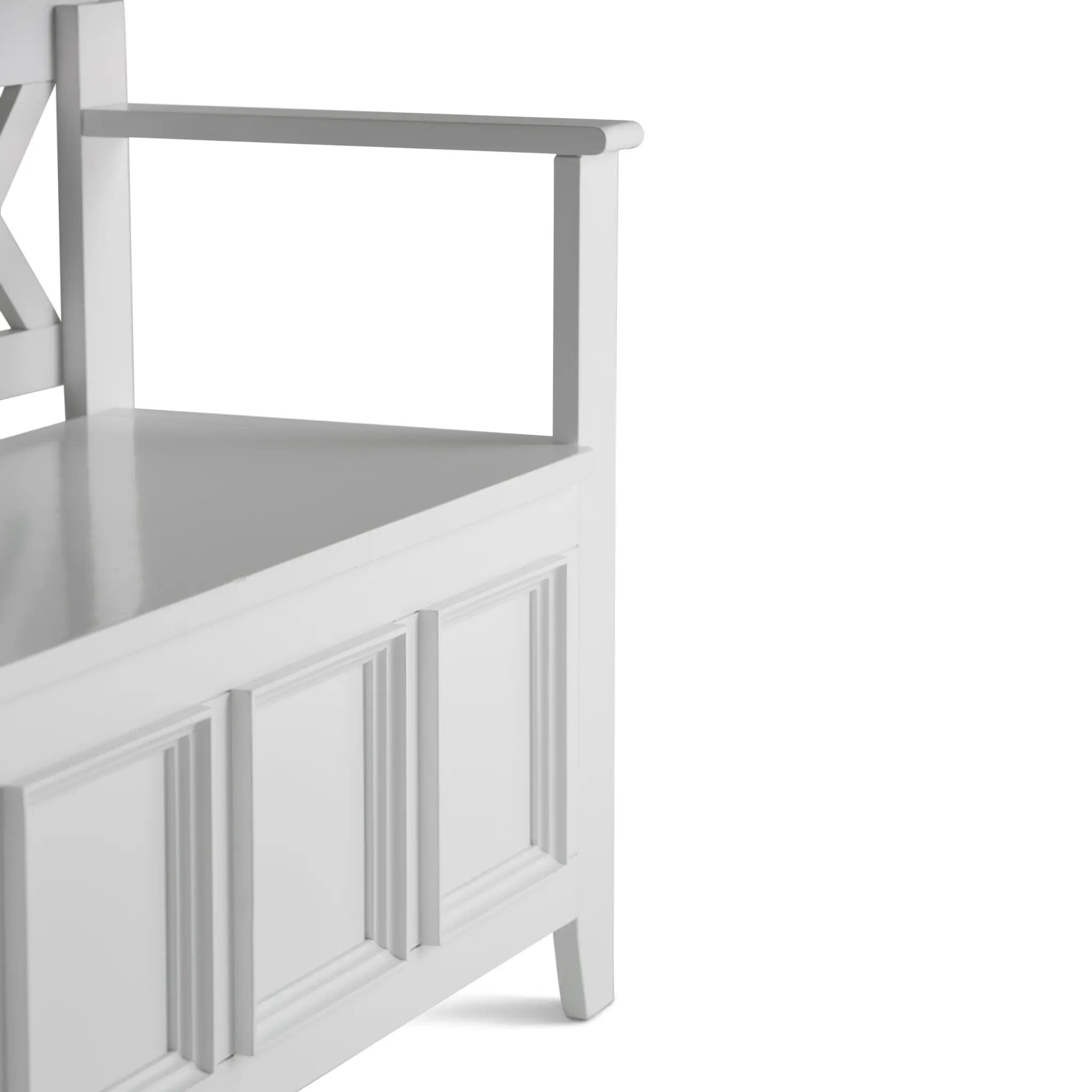 Amherst Solid Wood Entryway Storage Bench in White by HouseOfZazla