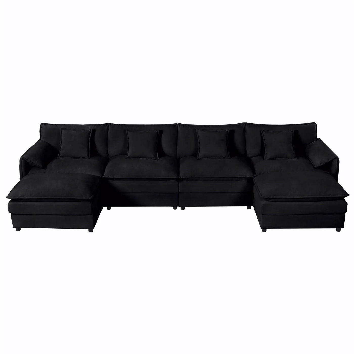 Modern Comfy Deep Seat Modular Sectional Sofa Cloud Couch With Ottoman by Unique Piece Furniture