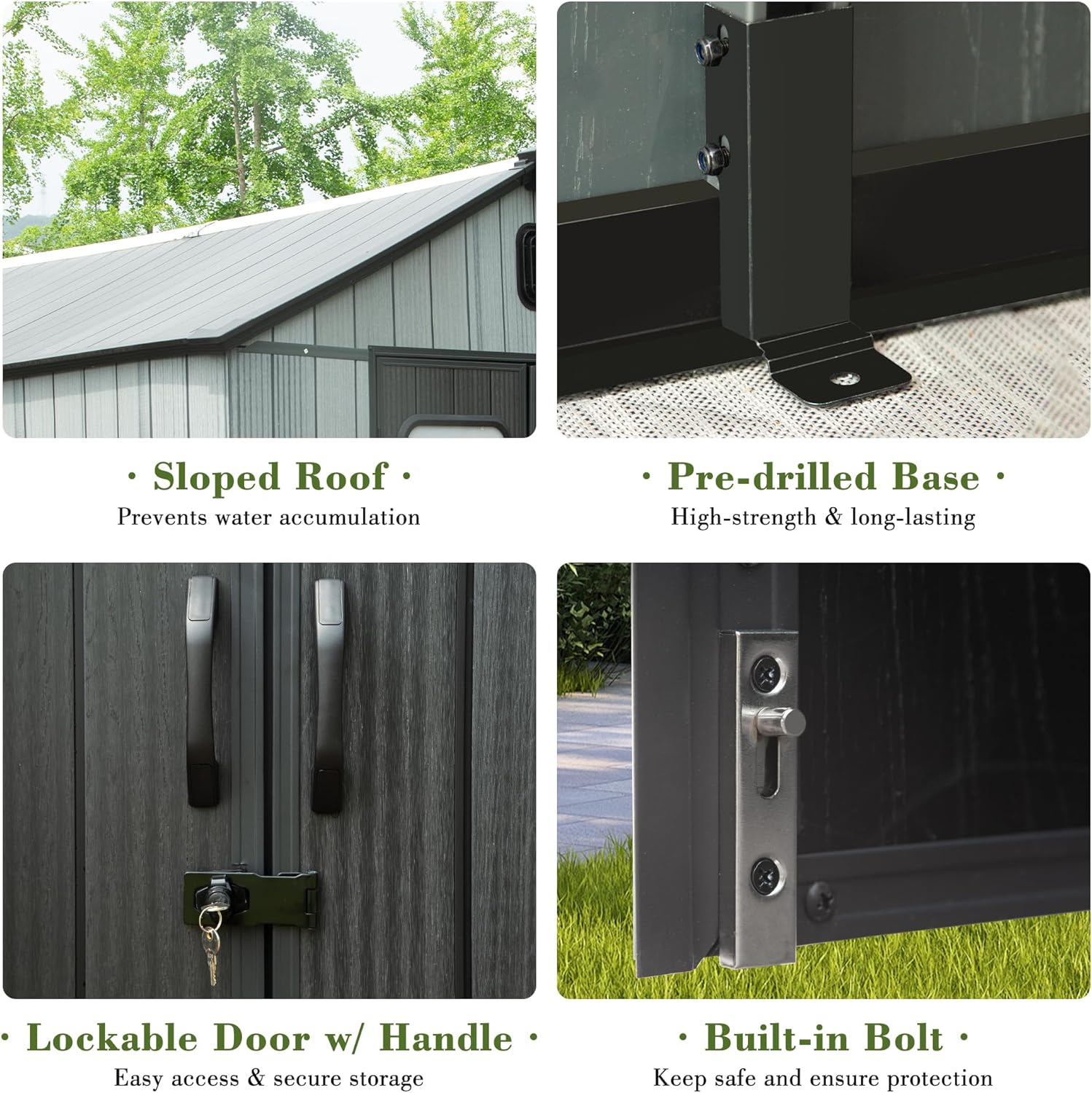 5x3FT Outdoor Resin Storage Shed with Transparent Windows & Louvered Vents by HouseOfZazla