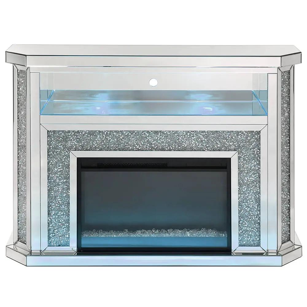 Noralie - 51" Fireplace With LED - Mirrored & Faux Diamonds by Unique Piece Furniture