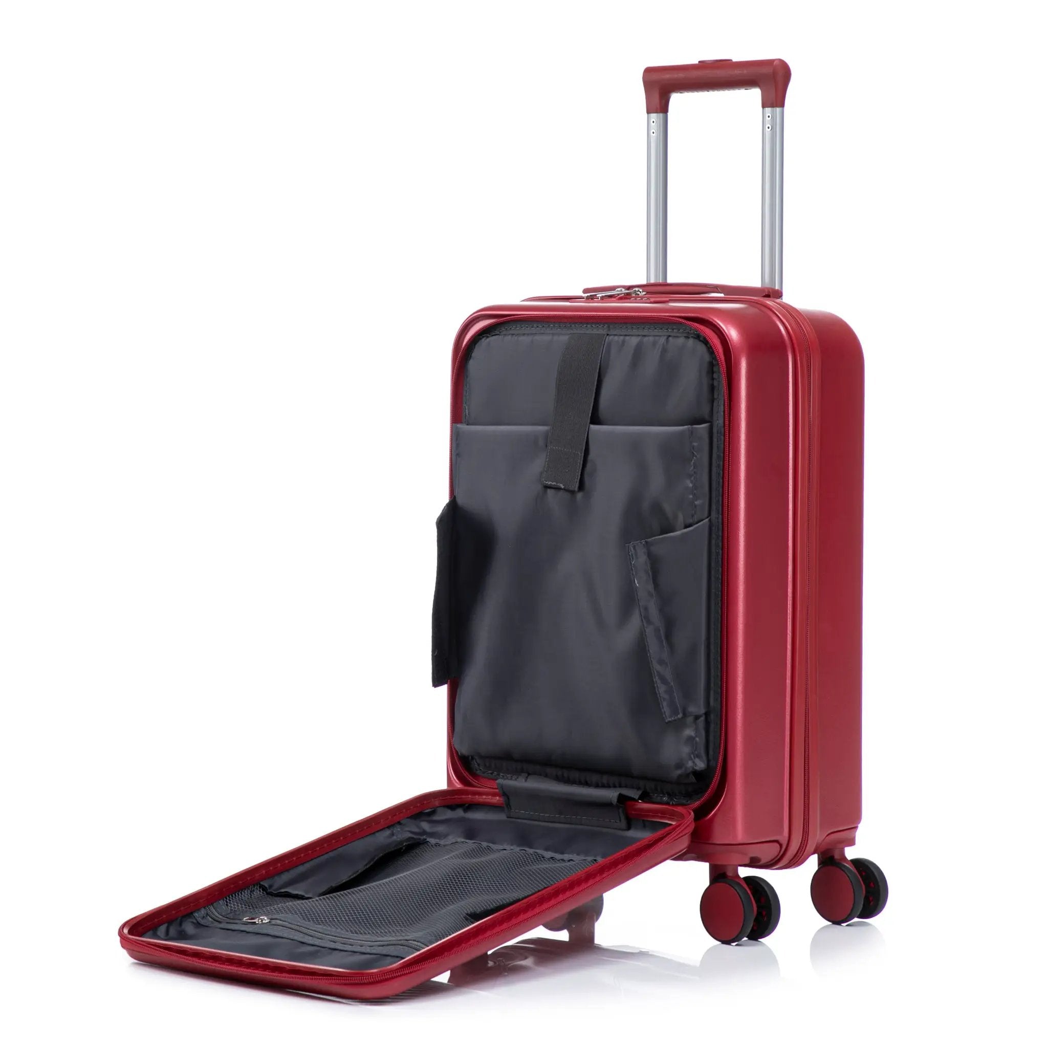 14'/20' 2 pcs ABS Spinner Wheel Luggage Set with Combination Lock and Front Opening Design by HouseOfZazla