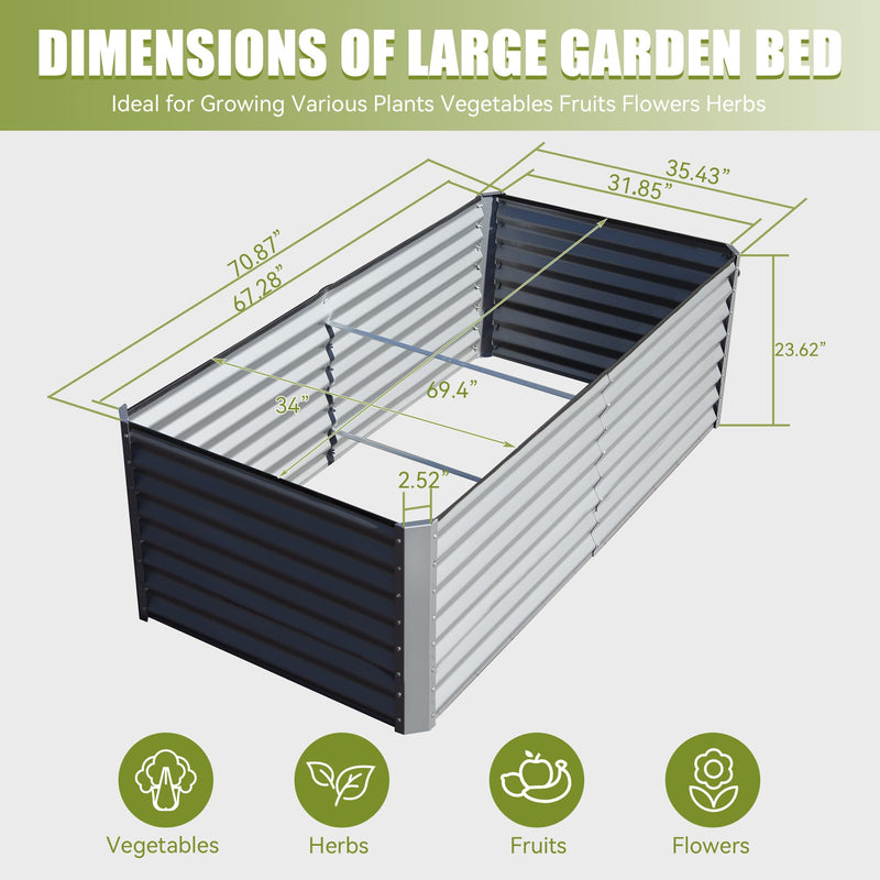6x3x2ft Galvanized Raised Garden Bed by HouseOfZazla