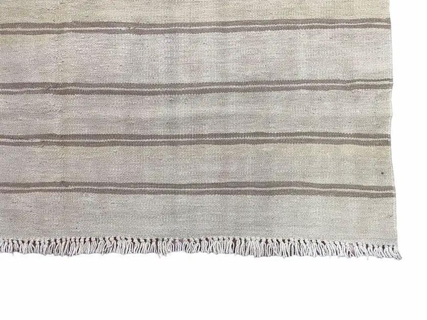 5x8 Turkish Kilim Rug, Flatweave Carpet, Striped Blanket, Southwestern Design, New, Gray, Wool, High Quality, Hand-Knotted by Jewel Rugs