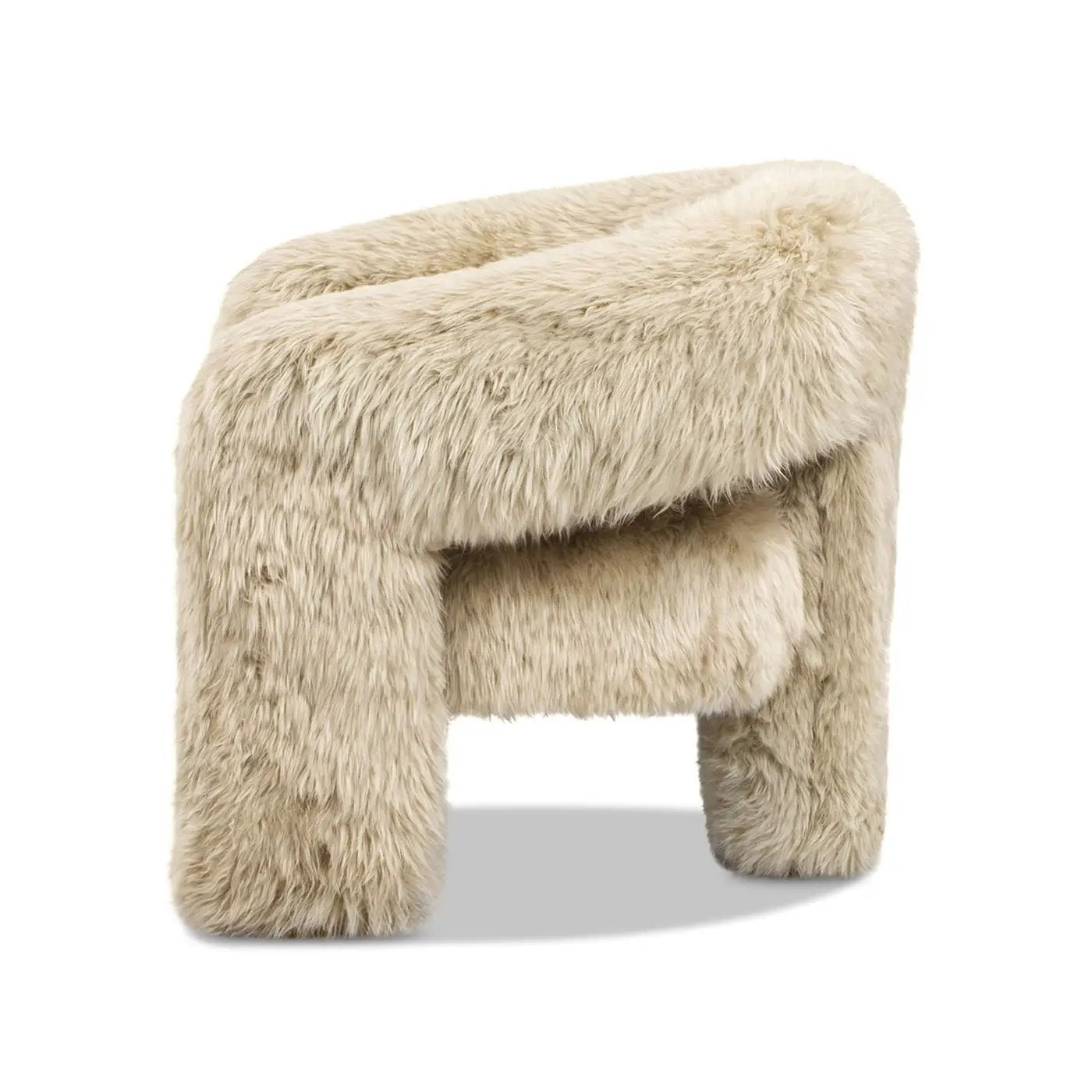 Avalon - Genuine Sheepskin Fur Split Barrel Back Accent Chair - Natural Blonde by Unique Piece Furniture