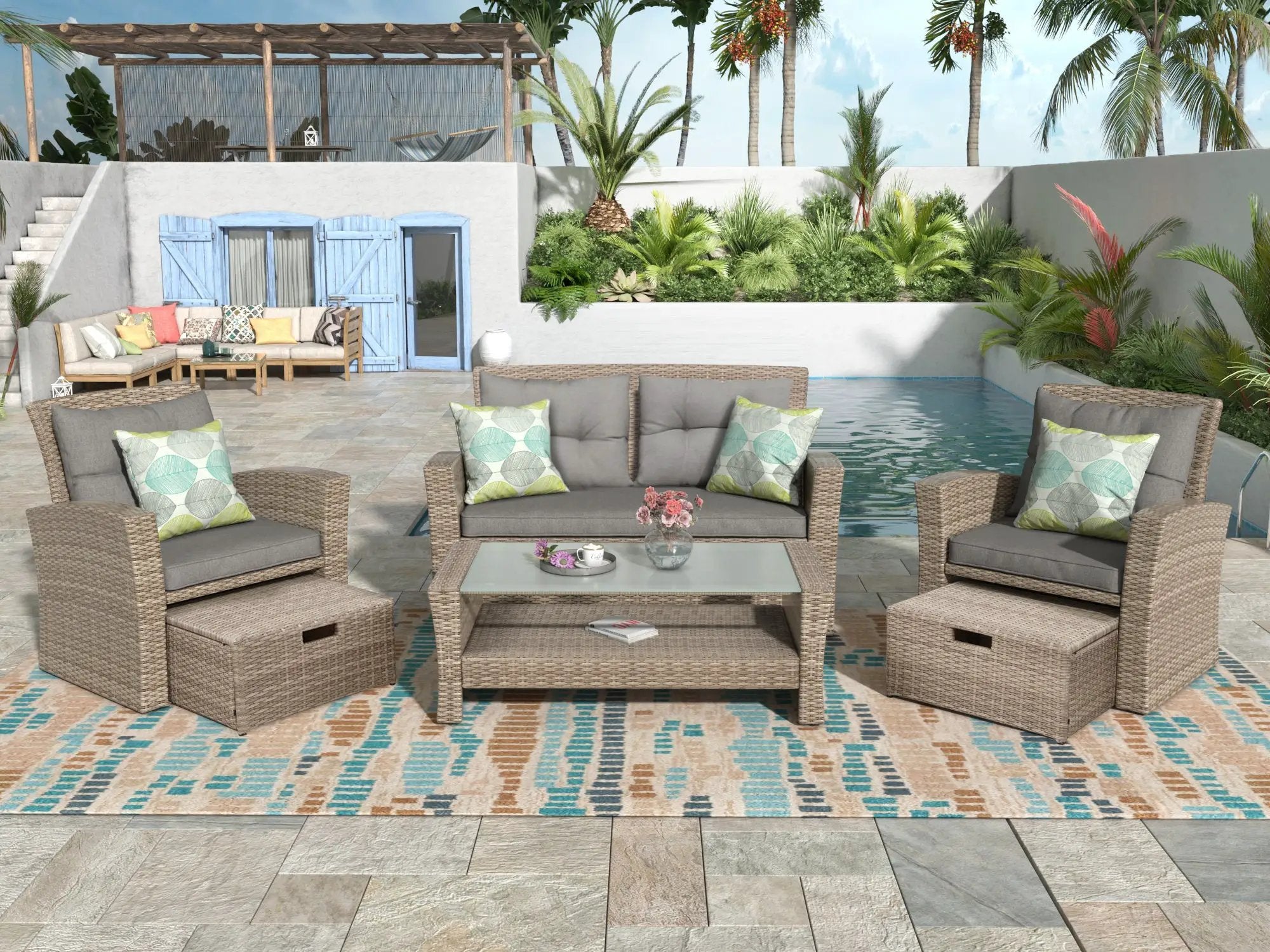 Set Of 4 Piece Outdoor Patio Furniture by BLAKHOM