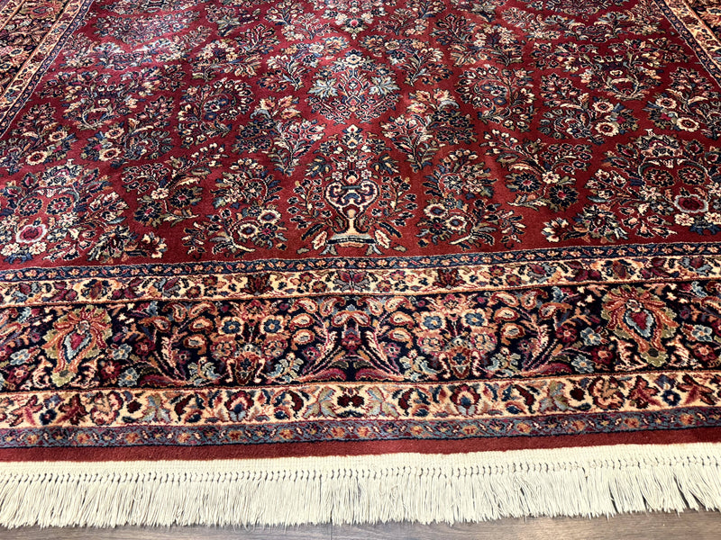 Karastan Rug 10x14, Red Sarouk #785, Wool Original 700 Series by Jewel Rugs